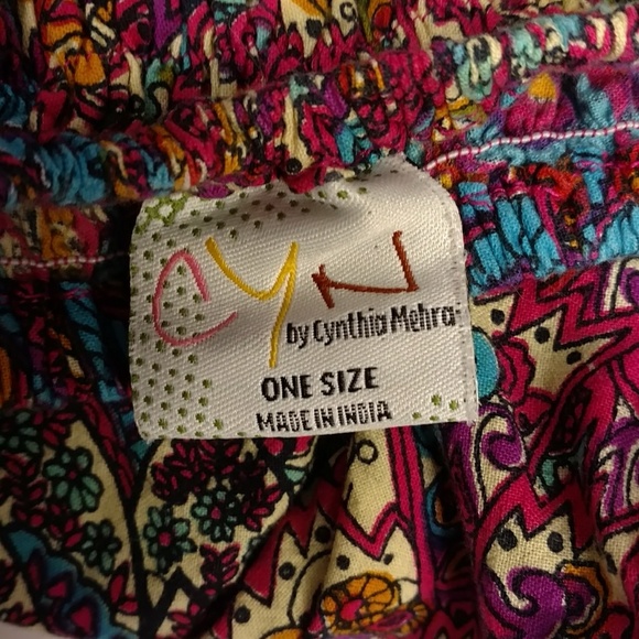 Bright Colorful Strapless Sundress Boho Indian Dress by Cynthia Mehta w Stretch - Picture 7 of 8